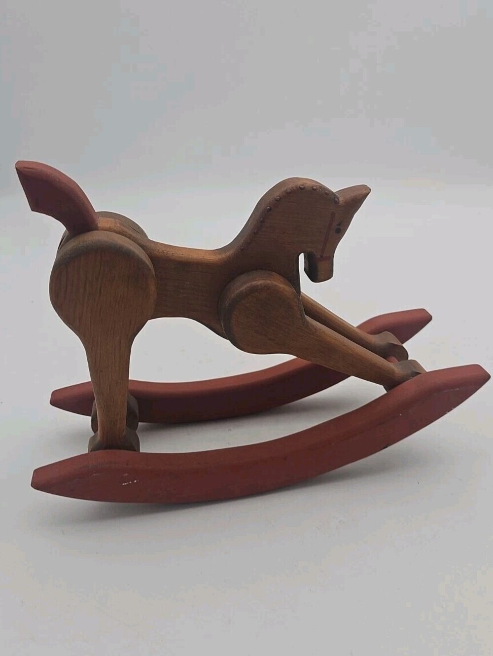 Vintage Wooden Painted Rocking Horse Feet Move When Rocked Mini